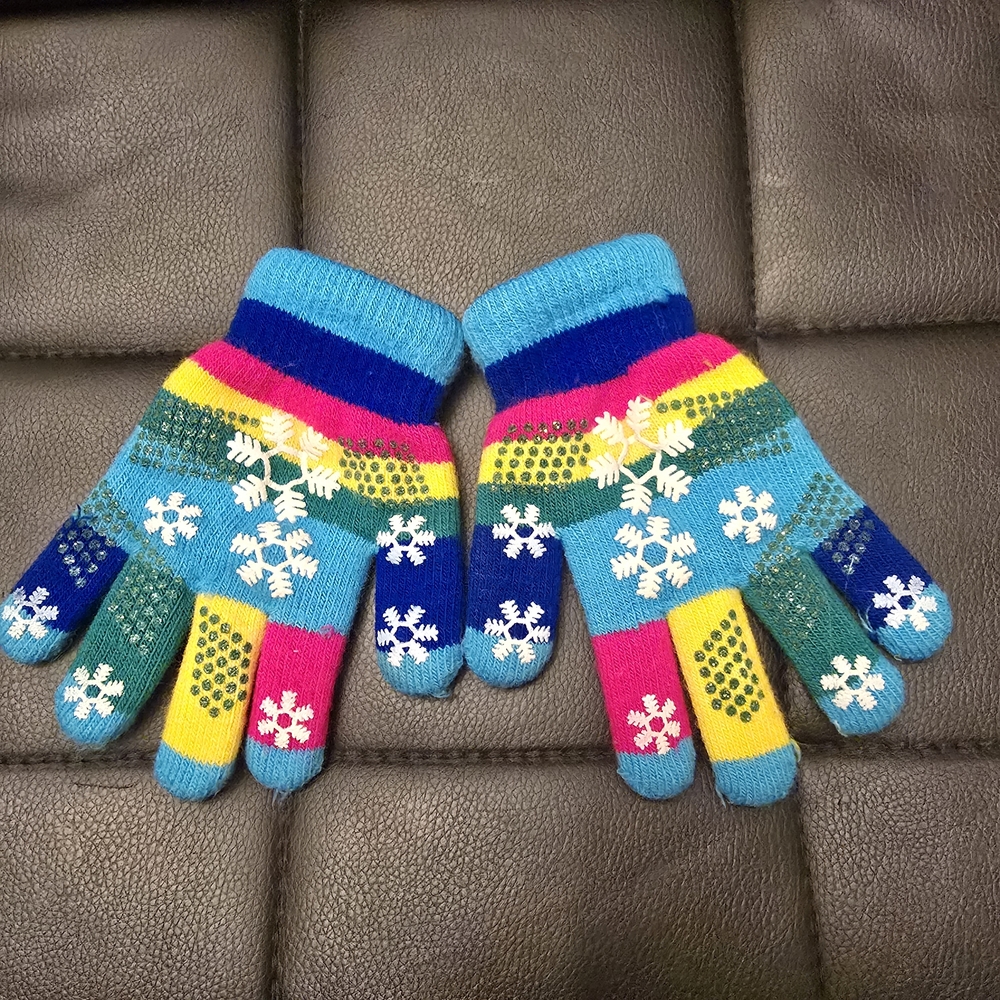 Vibrant Snowflake Kids Mittens